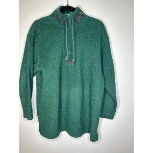 Victoria's Secret COUNTRY COLLECTION Green Fleece Pullover Sweater Large